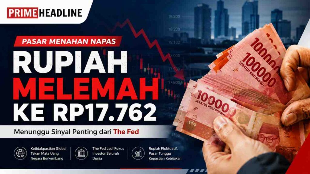 Pasar Menahan Napas, Rupiah Melemah ke Rp17.762 Menunggu Sinyal The Fed