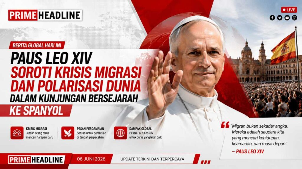 Paus Leo XIV Soroti Krisis Migrasi dan Polarisasi Dunia dalam Kunjungan Bersejarah ke Spanyol