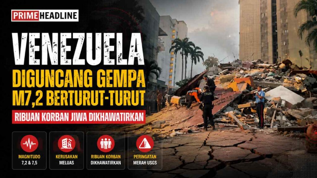 Venezuela Diguncang Gempa M7,2 Berturut-turut, Ribuan Korban Jiwa Dikhawatirkan