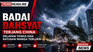 Badai Dahsyat Terjang China, Delapan Tewas dan Ratusan Warga Terluka