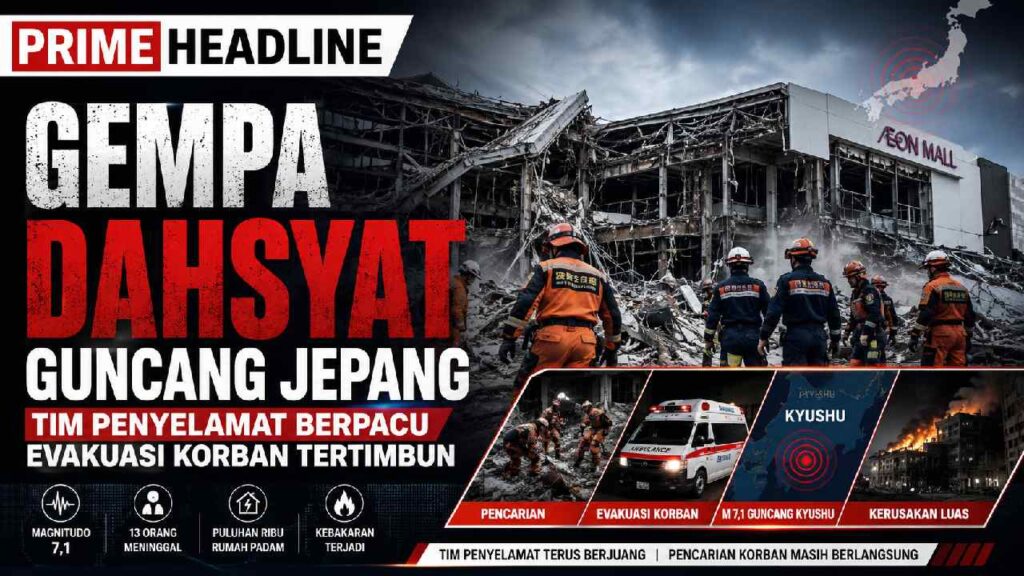 Gempa Dahsyat Guncang Jepang, Tim Penyelamat Berpacu Evakuasi Korban Tertimbun