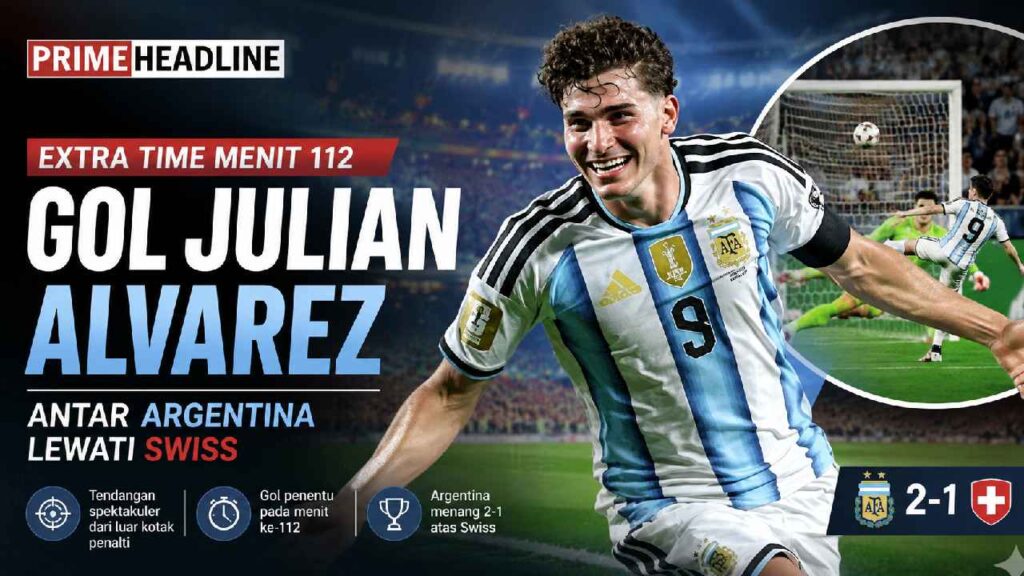 Gol Julian Alvarez di Extra Time Bawa Argentina Melewati Perlawanan Sengit Swiss