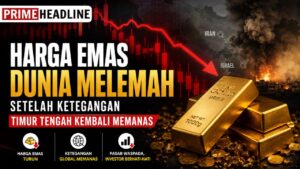 Harga Emas Dunia Melemah Setelah Ketegangan Timur Tengah Kembali Memanas