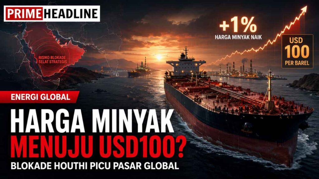 Harga Minyak Naik 1%, Blokade Houthi Buka Jalan Menuju USD100 per Barel?