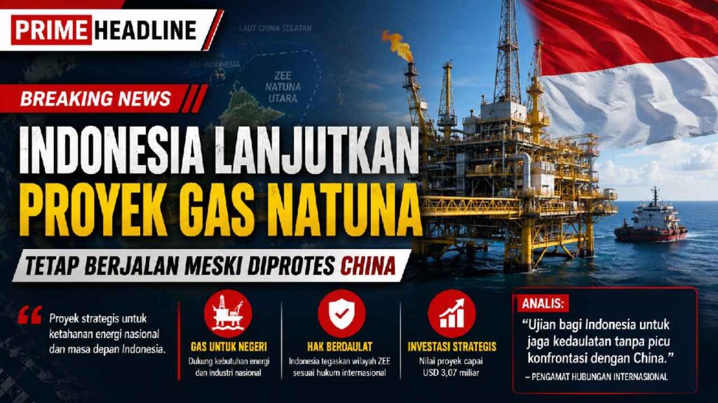 Indonesia Lanjutkan Proyek Gas Natuna, Tetap Berjalan Meski Diprotes China