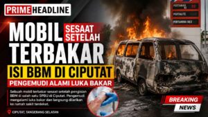Mobil Terbakar Sesaat Setelah Isi BBM di Ciputat, Pengemudi Alami Luka Bakar