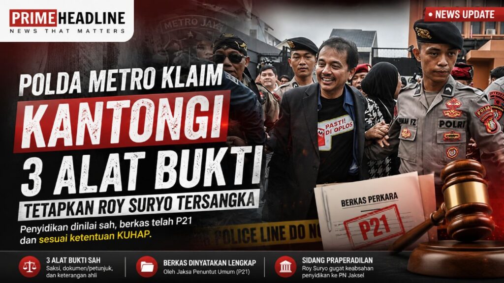 Polda Metro Kantongi Tiga Alat Bukti Tetapkan Roy Suryo Tersangka