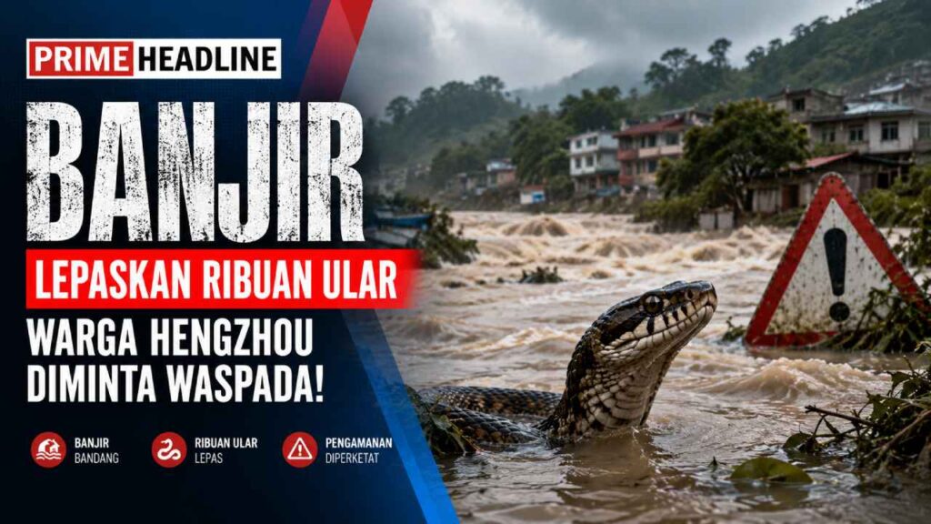 Ribuan Ular Lepas Setelah Banjir Melanda Hengzhou, Warga Diminta Waspada