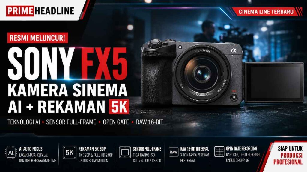 Sony FX5, Kamera Sony, Kamera Sinema, Cinema Line, AI Kamera, Video 5K, Videografi Profesional, Kreator Konten, Teknologi Kamera, Sony