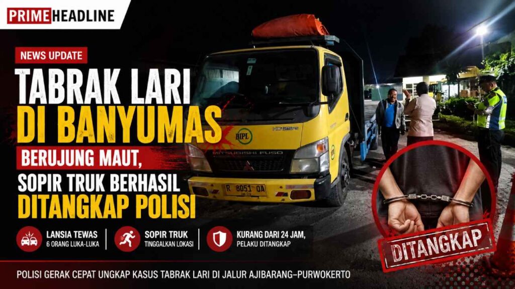 Tabrak Lari di Banyumas Berujung Maut, Sopir Truk Berhasil Ditangkap Polisi