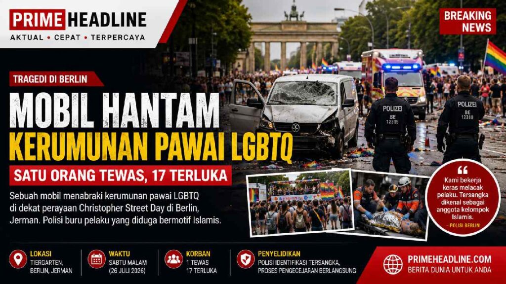 Tragedi di Berlin, Mobil Hantam Kerumunan Pawai LGBTQ, Satu Orang Tewas