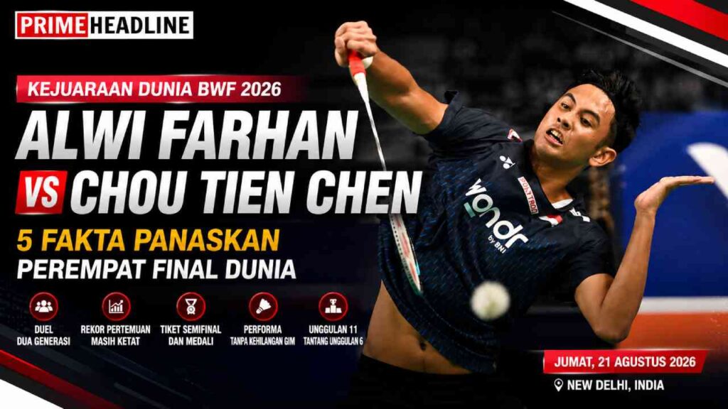 Alwi Farhan vs Chou Tien Chen: 5 Fakta Panaskan Perempat Final Dunia