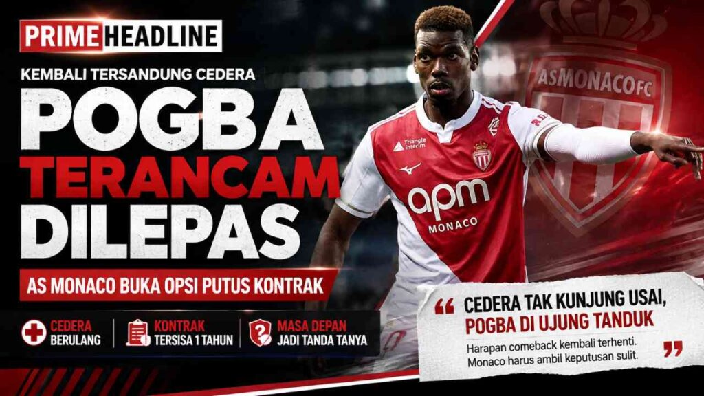 Cedera Tak Kunjung Usai, Pogba Terancam Dilepas AS Monaco