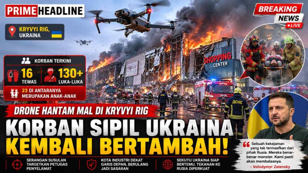 Drone Hantam Mal di Kryvyi Rig, Korban Sipil Ukraina Kembali Bertambah