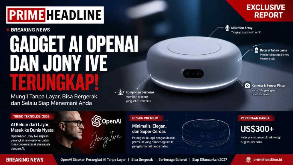 Gadget AI OpenAI dan Jony Ive Terungkap, Mungil Tanpa Layar dan Bisa Bergerak