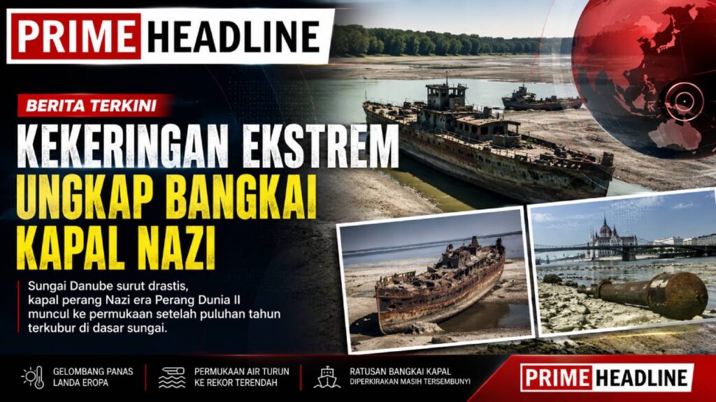 Kekeringan Ekstrem di Eropa Ungkap Bangkai Kapal Perang Nazi yang Lama Terkubur