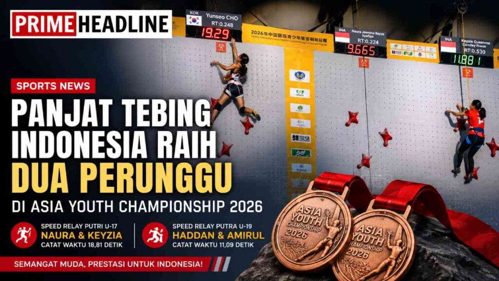 Panjat Tebing Indonesia Raih Dua Perunggu di Asia Youth Championship 2026