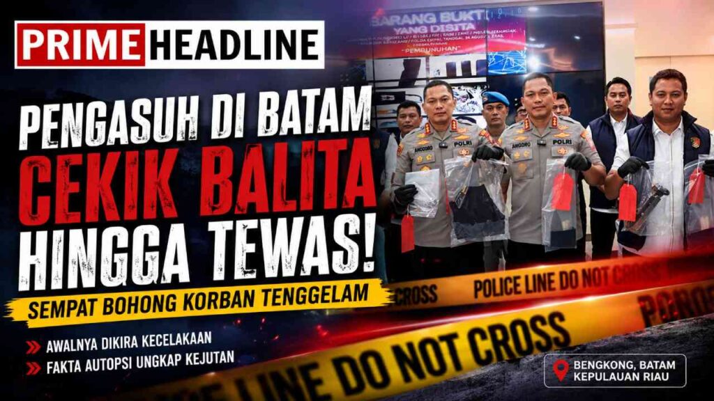 Pengasuh Batam Cekik Balita hingga Tewas, Sempat Bohong Korban Tenggelam