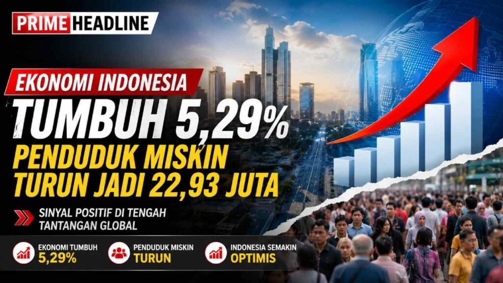 Pertumbuhan Ekonomi Indonesia Meningkat, Penduduk Miskin Turun ke 22,93 Juta