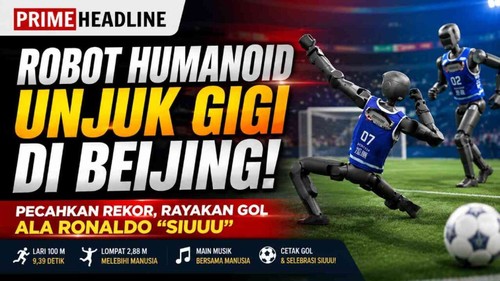 Robot Humanoid Unjuk Gigi di Beijing, Pecahkan Rekor, Rayakan Gol ala Ronaldo