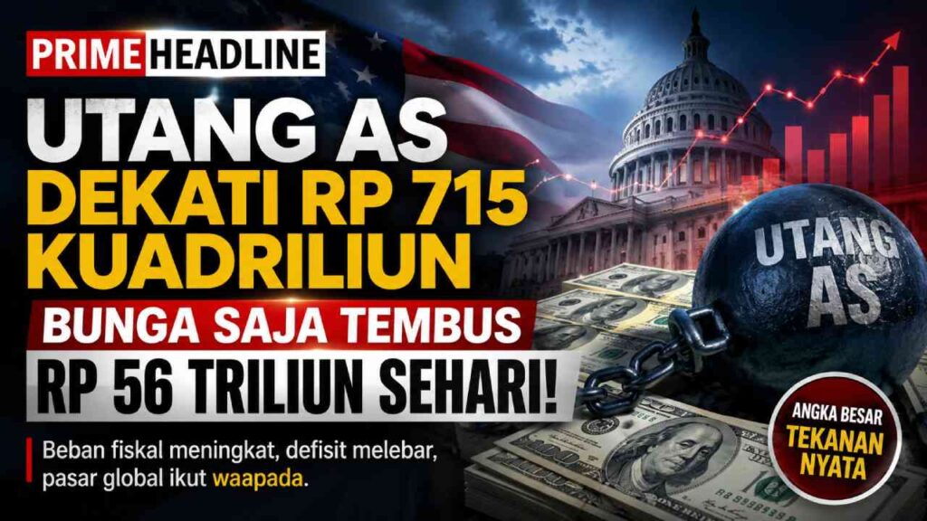 Utang AS Dekati Rp 715 Kuadriliun, Bunga Saja Tembus Rp 56 Triliun Sehari