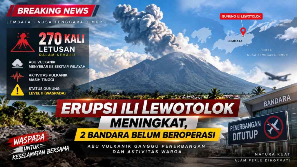 Erupsi Ili Lewotolok Meningkat, 2 Bandara Belum Beroperasi