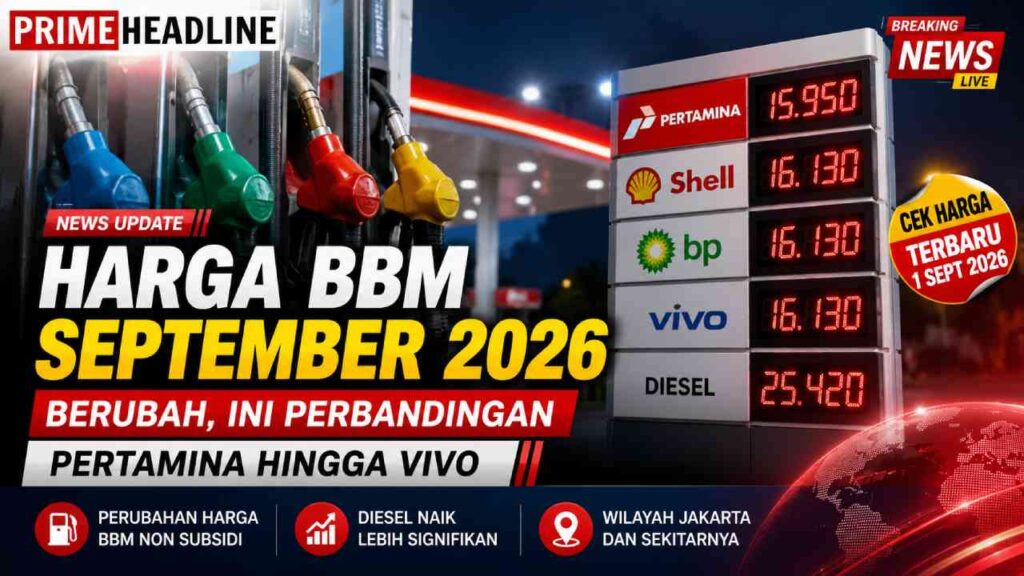 Harga BBM September 2026 Berubah, Ini Perbandingan Pertamina hingga Vivo