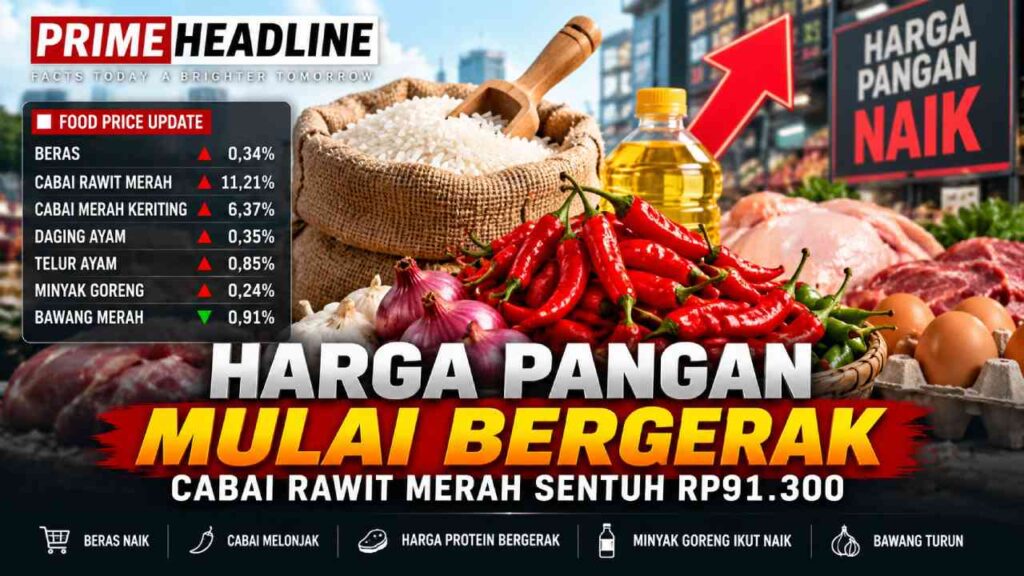 Harga Pangan Mulai Bergerak, Cabai Rawit Merah Sentuh Rp91.300