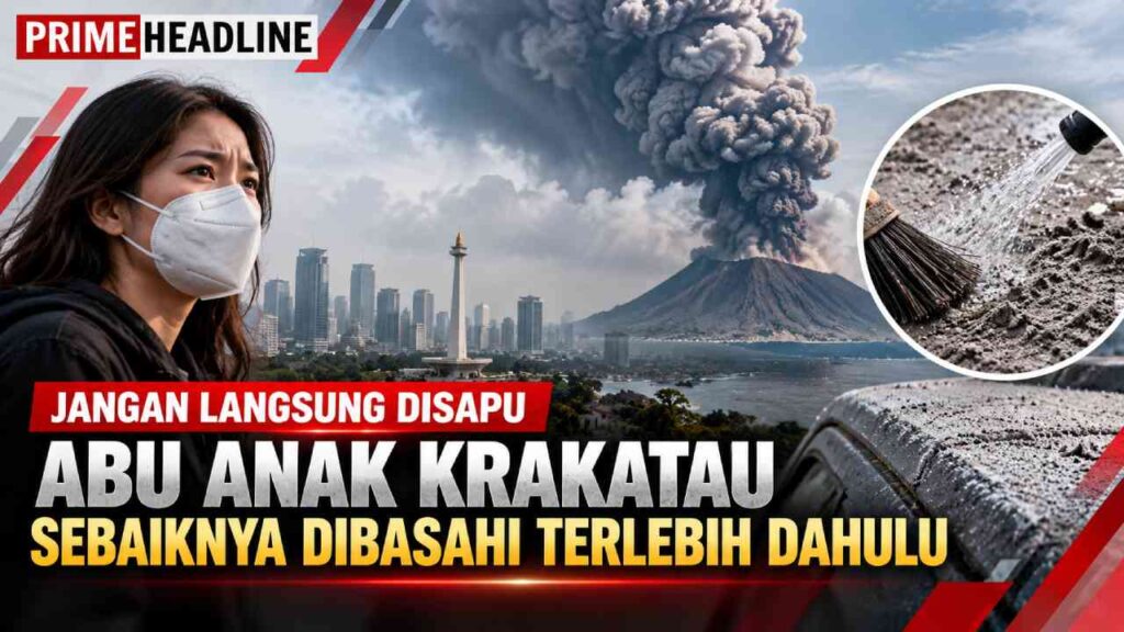 Jangan Langsung Disapu, Abu Anak Krakatau Sebaiknya Dibasahi Terlebih Dahulu