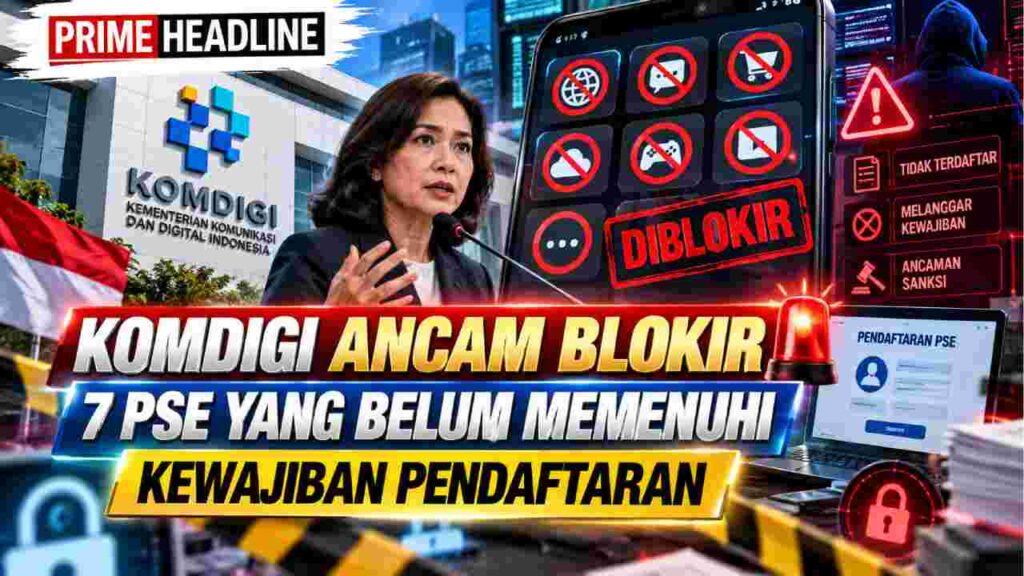 Komdigi Ancam Blokir 7 PSE yang Belum Memenuhi Kewajiban Pendaftaran