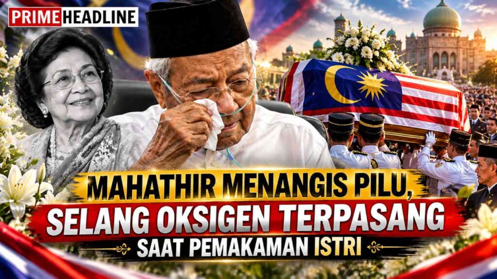 Mahathir Menangis Pilu, Selang Oksigen Terpasang Saat Pemakaman Istri