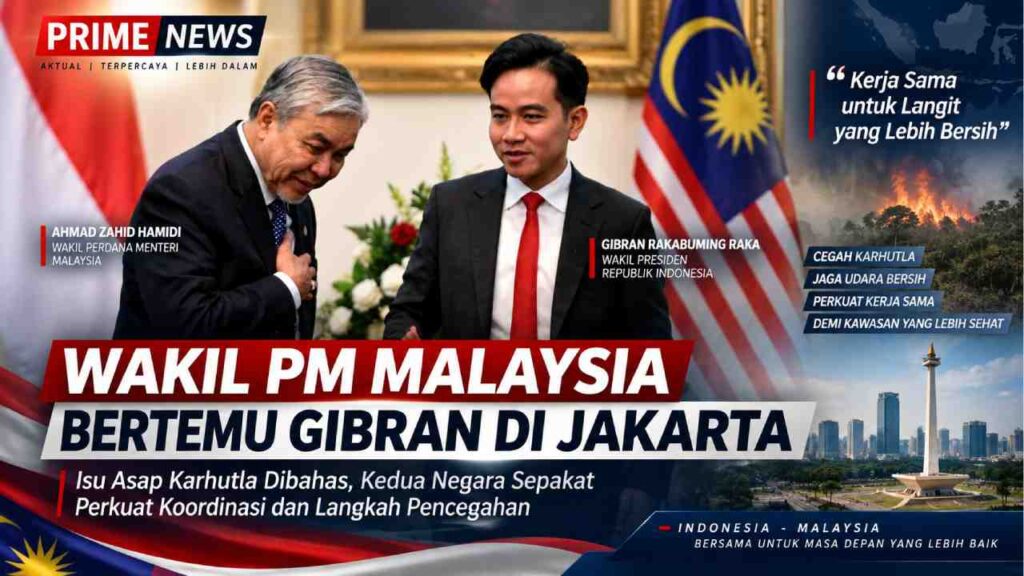 Wakil PM Malaysia Bertemu Gibran di Jakarta, Isu Asap Karhutla Dibahas