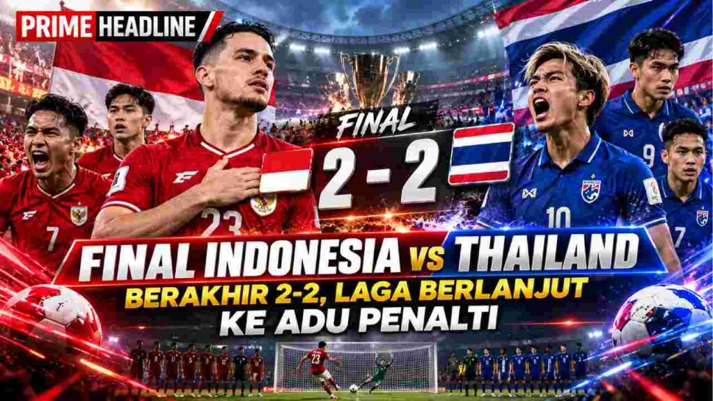 Final Indonesia vs Thailand Berakhir 2-2, Laga Berlanjut ke Adu Penalti