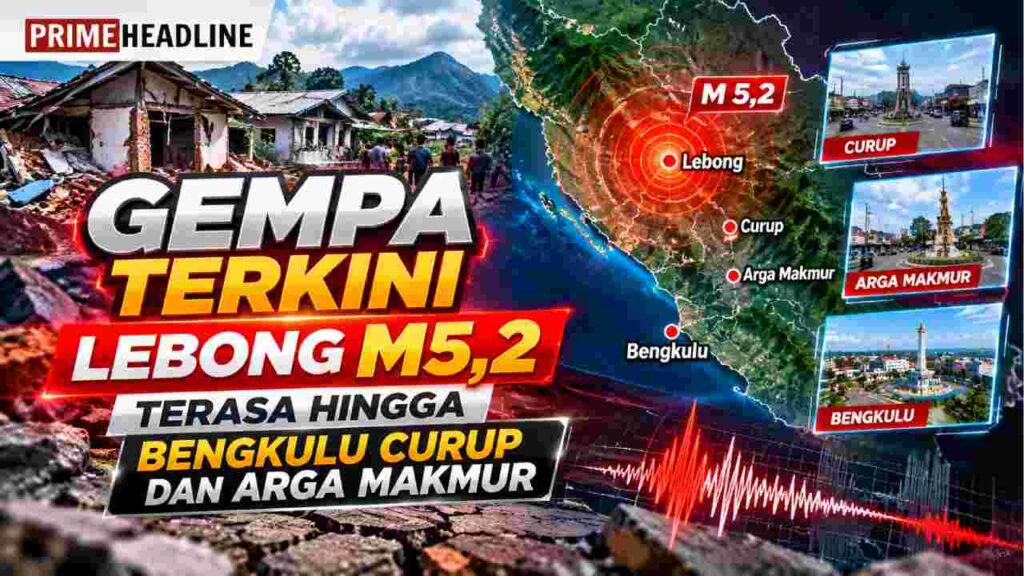 Gempa Terkini Lebong M5,2 Terasa hingga Bengkulu Curup dan Arga Makmur
