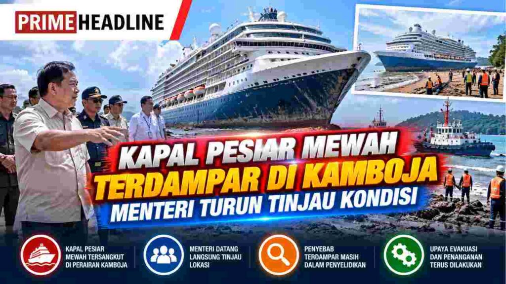 Kapal Pesiar Mewah Terdampar di Kamboja, Menteri Turun Tinjau Kondisi