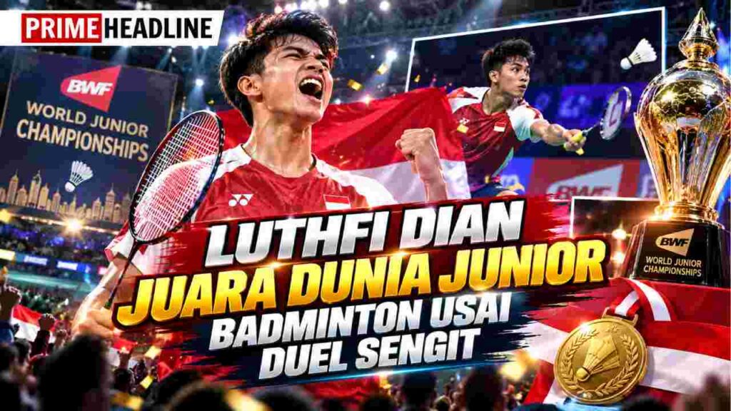 Luthfi Dian Juara Dunia Junior Badminton Usai Duel Sengit