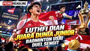 Luthfi Dian Juara Dunia Junior Badminton Usai Duel Sengit
