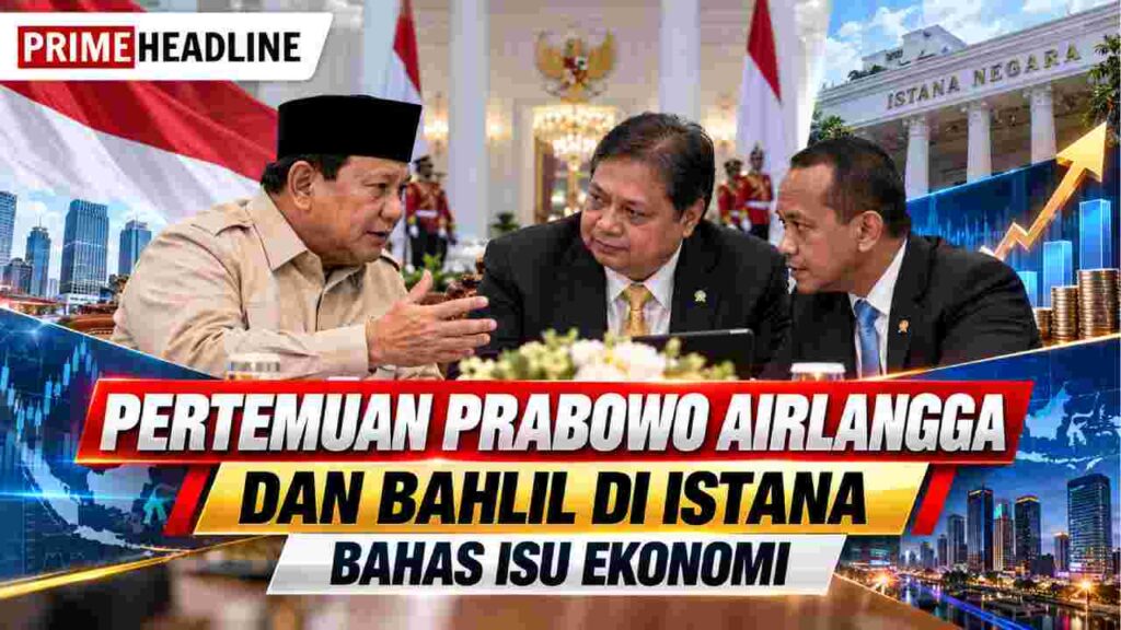Pertemuan Prabowo Airlangga dan Bahlil di Istana Bahas Isu Ekonomi