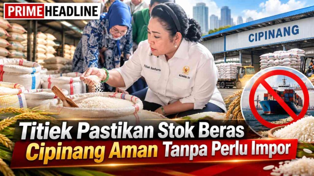 Titiek Pastikan Stok Beras Cipinang Aman Tanpa Perlu Impor