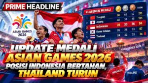 Update Medali Asian Games 2026: Posisi Indonesia Bertahan, Thailand Turun