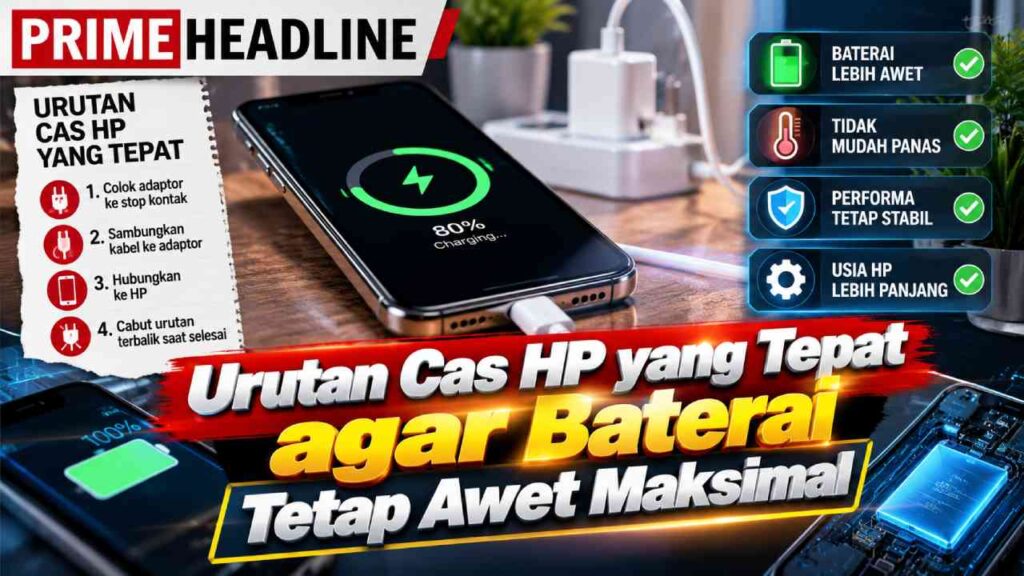 Urutan Cas HP yang Tepat agar Baterai Tetap Awet Maksimal